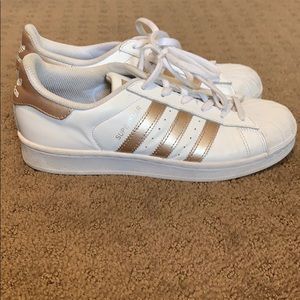 Rose Gold Adidas Superstars
